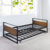 Fast Furnishings Twin Metal Wood Daybed w/ Trundle